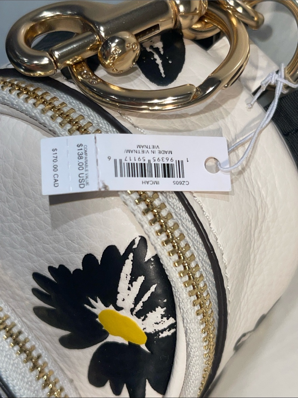 Coach Mini Court Backpack Bag Charm With Floral Print NWT CZ605 - Picture 5 of 5